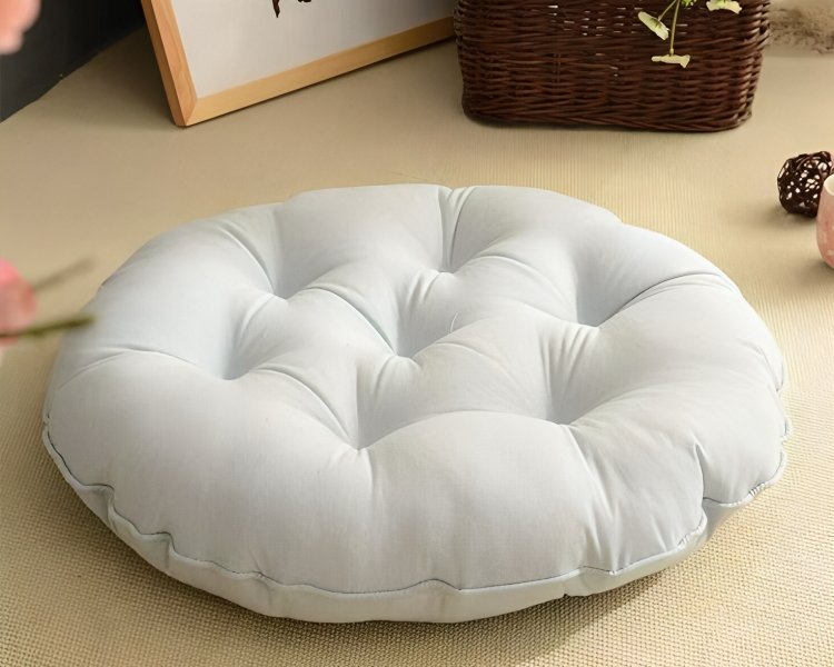 Cotton Canvas Round Cushion